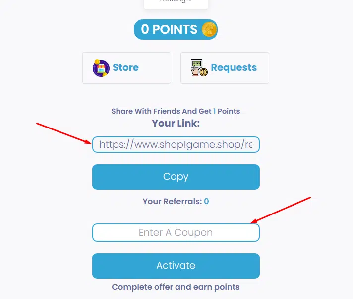 العمل علي موقع shop1game