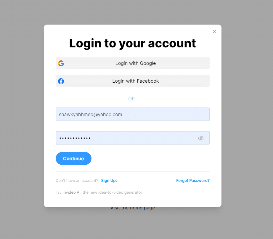 التسجيل في موقع invideo