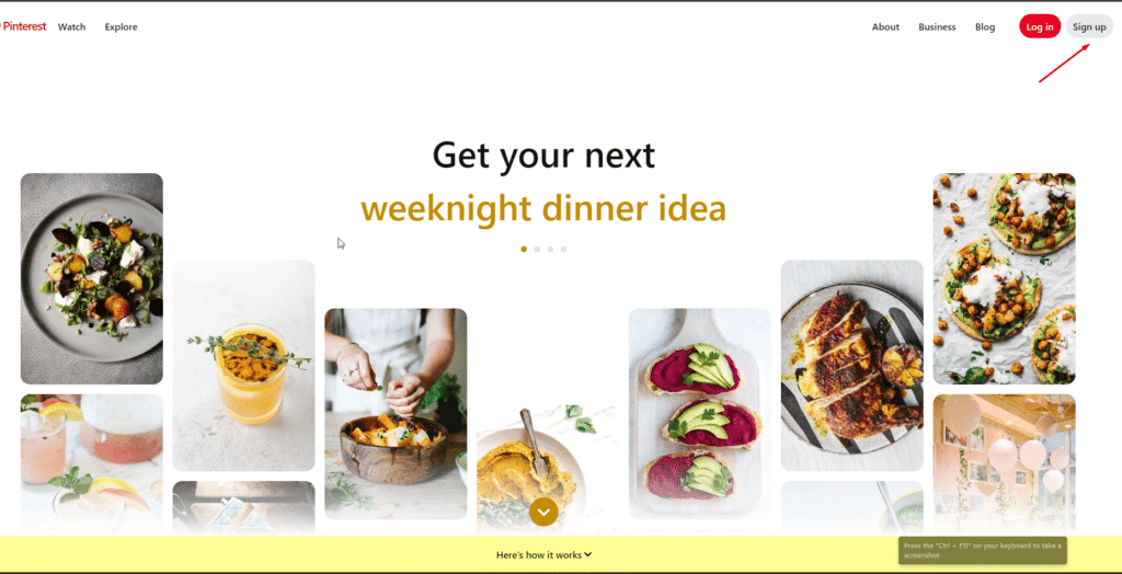 خطوات انشاء حساب بنترست