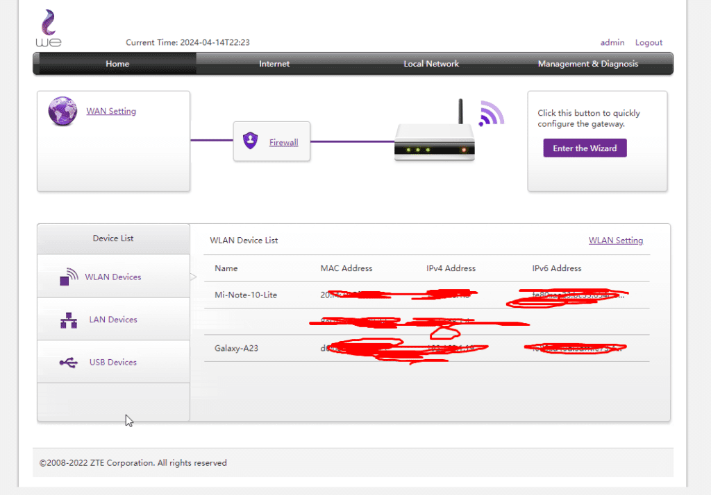 تغيير كلمة السر في الروتر وي الواجهة
