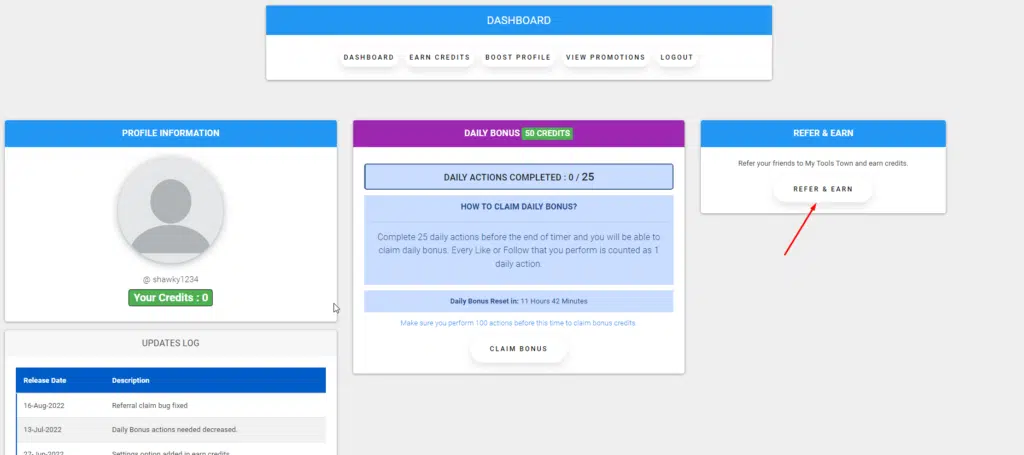 دعوة الاصداء ف  موقع mytoolstown لزيادة النقاط وزيادة متابعيي تيك توك مجانا.