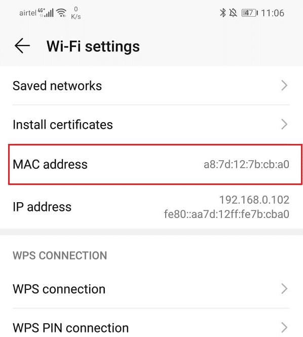 كيفية العثور علي عنوان MAC في اجهزة الاندرويد والايفون؟