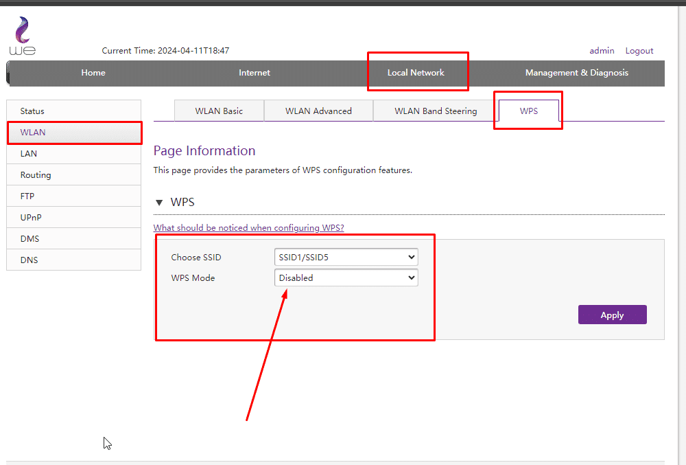 كيفية اغلاق WPS في الراوتر we للحماية من الاختراق بسهولة 2 Screenshot 6 2