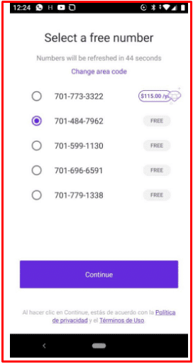 3. اختيار رقم الهاتف: