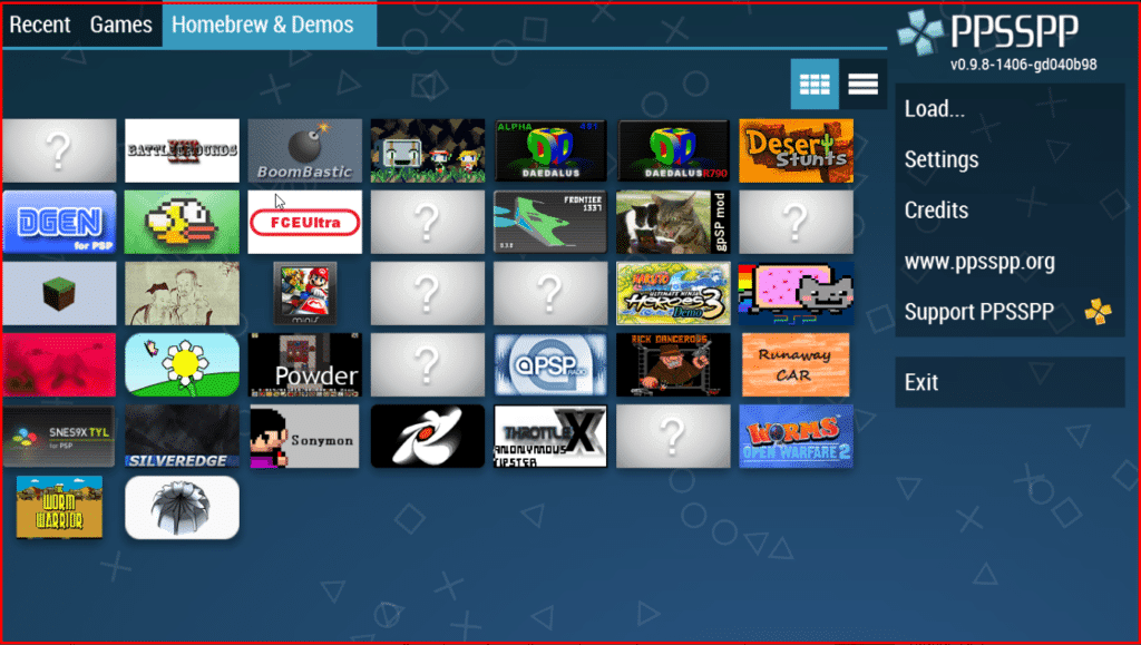 تحميل العاب ppsspp للاندرويد برابط مباشر "مضمونة 100%" 2 صور من داخل محاكي PPSSPP