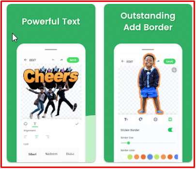 صور من داخل تطبيق Sticker Maker