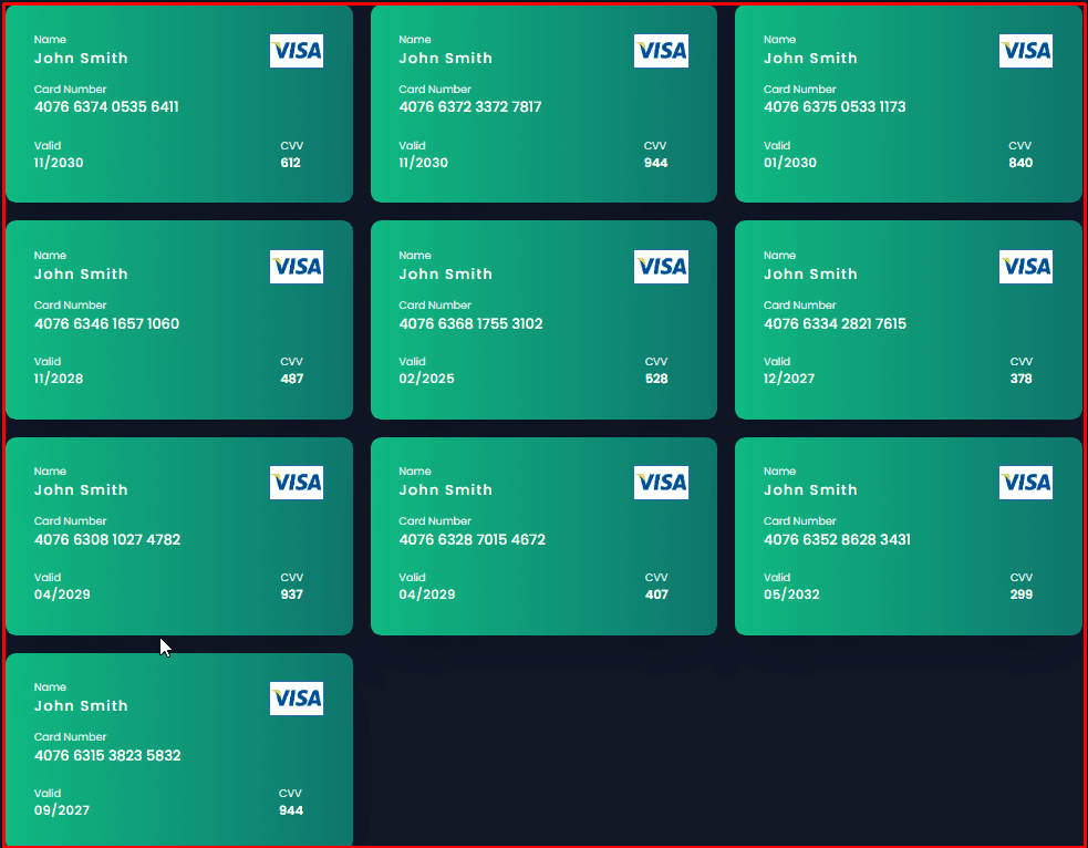 أرقام بطاقات ائتمان حقيقية فيزا وماستر كارد شغالة 100% 1 بطاقات فيزا مشحونة